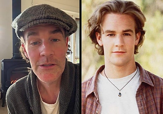 El actor James van der Beek en la actualidad y durante la serie 'Dawson crece'.