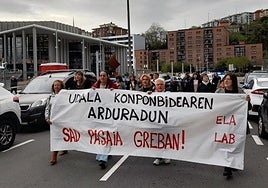 Las trabajadoras del SAD durante una de sus últimas movilizaciones que tuvo lugar en Pasai San Pedro