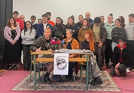 Rueda de prensa en Pamplona grupo Musikariak Palestinarekin.