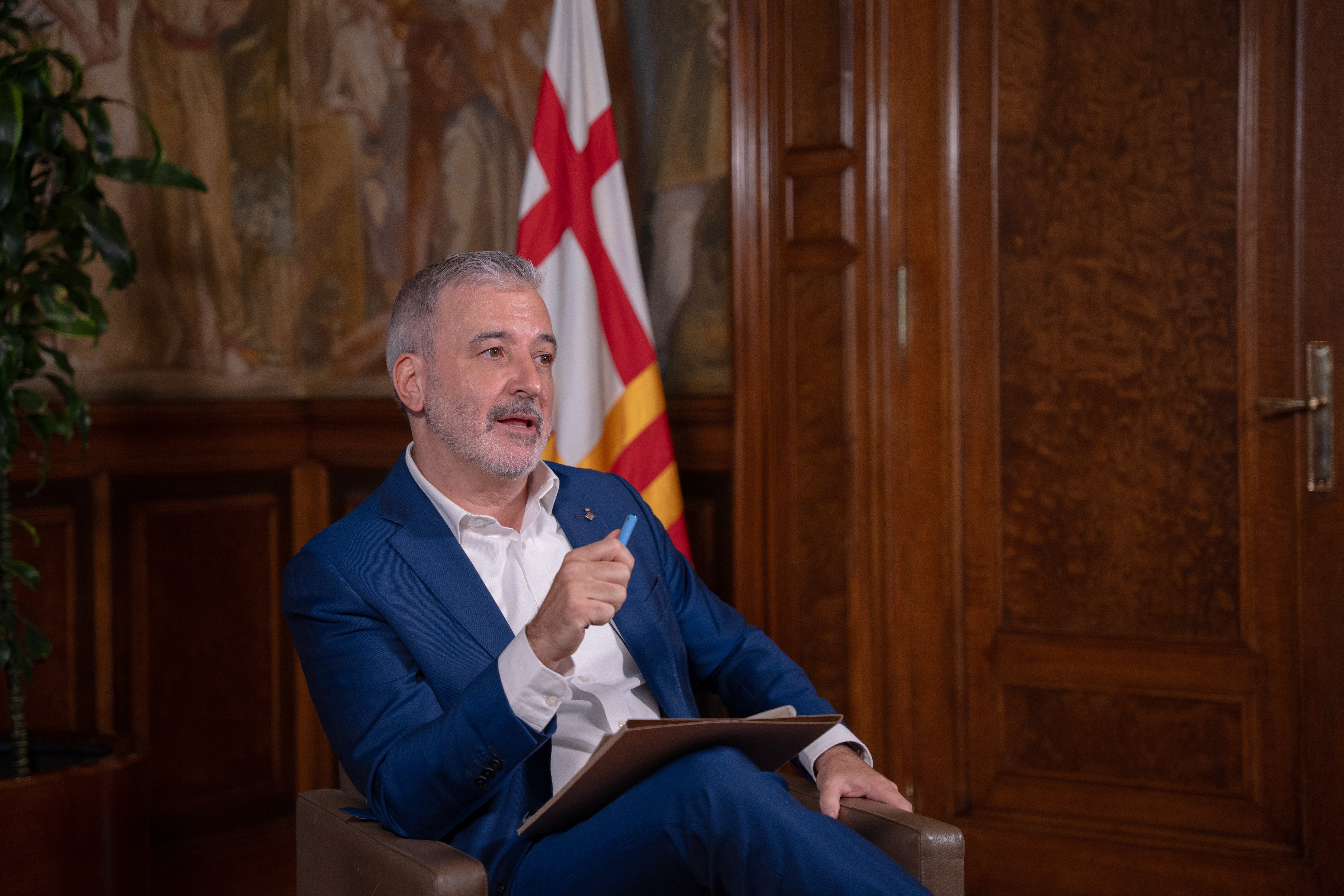 Jaume Collboni, durante la conversación que mantuvo con este periódico por videoconferencia.