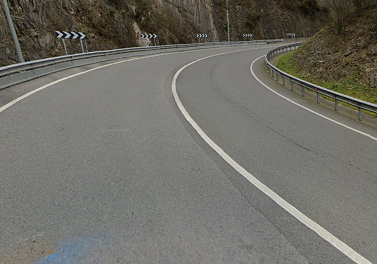 Zona aproximada de la carretera en la que ha sucedido el accidente.