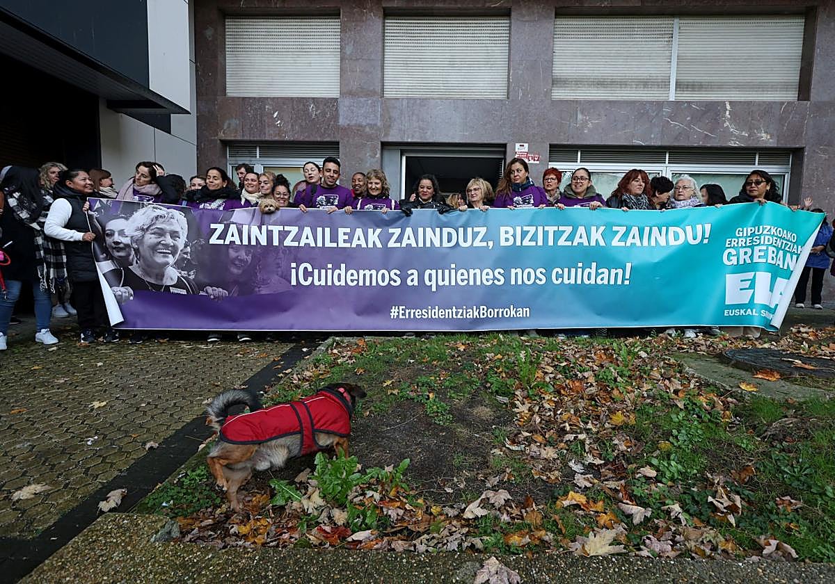 Trabajadoras de residencias se han movilizado esta semana con tres días de huelga.
