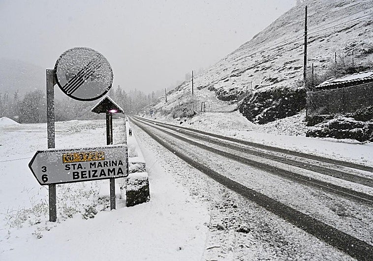 La llegada de la nieve a Gipuzkoa, en imágenes