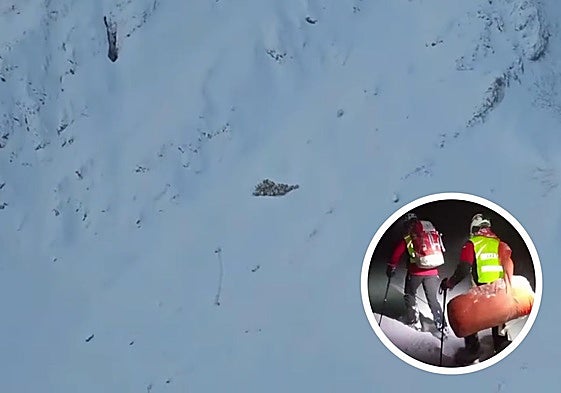 El rebaño de ovejas del pastor desaparecido en Urbia, captado por el helicóptero de la Ertzaintza.