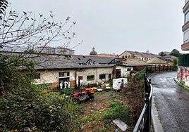 Tras el desalojo de las diez personas que había dentro se puede proceder al derribo del pabellón.