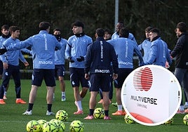 Uno de los entrenamientos de la Real Sociedad esta pasada semana.