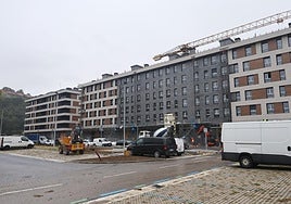 Viviendas en construcción en Ciudad Jardín, en Donostia.