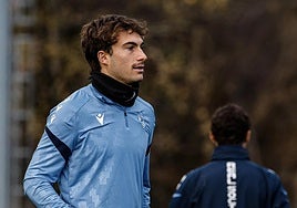 Goti, presente en el entrenamiento de este miércoles en Zubieta