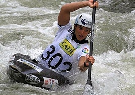 Maialen durante un eslalon en el canal olímpico de Río de Janeiro.