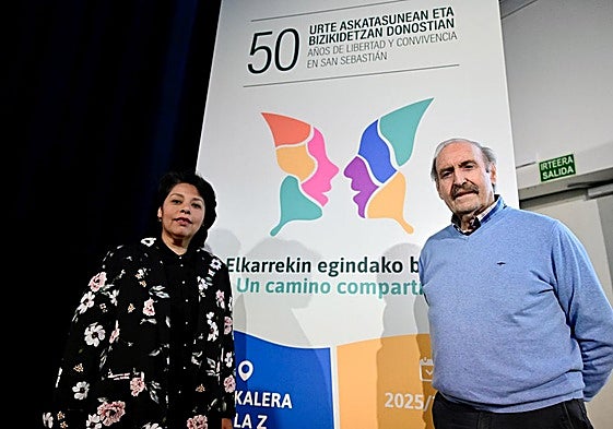Ana Molina y Alfredo Medina, ayer en Tabakalera.