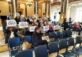 Protesta en el Pleno de este jueves para pedir alternativas reales al cierre de Zabaltza.