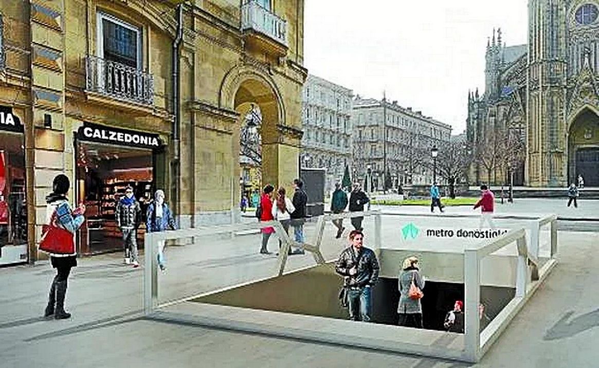 Uno de los fotomontajes barajados para la boca del metro.