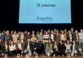 Iazko saridunak Sanagustinen egindako ekitaldian.