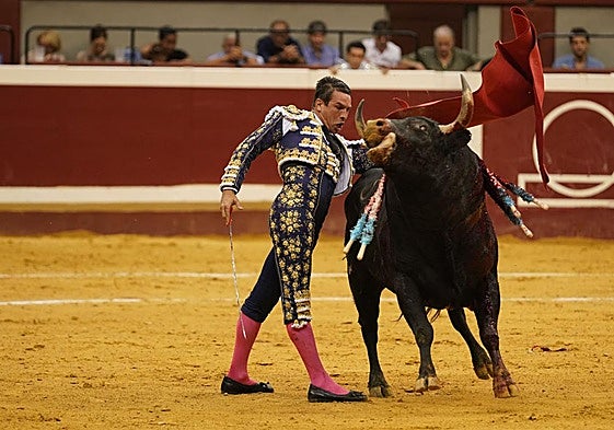 José María Manzanares, en una faena en Illunbe.