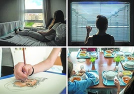 Ainhoa (nombre ficticio) observa el exterior desde la ventana de su habitación.