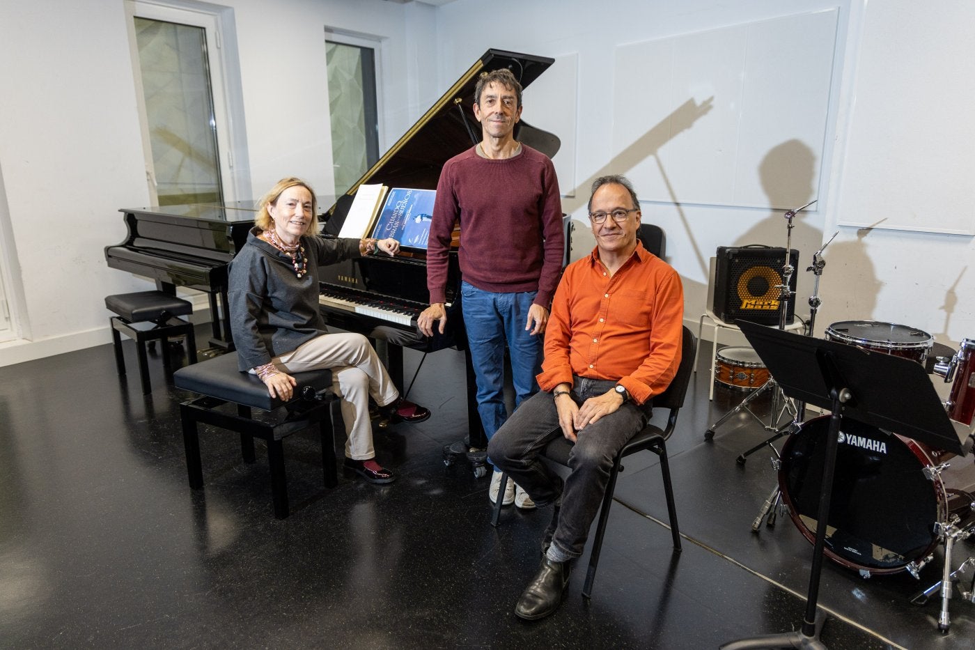 Mercedes Medina, Pedro José Rodríguez e Iñaki Salvador, tres de los participantes en el recital.