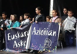 Acto del Euskararen Eguna el año pasado en Azkoitia.