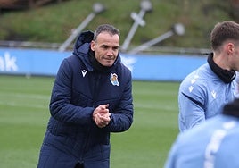 Sergio Francisco, en el entrenamiento de este martes en Zubieta