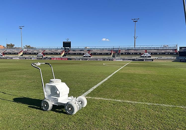 Estado del césped del Estadio Municipal Reus.