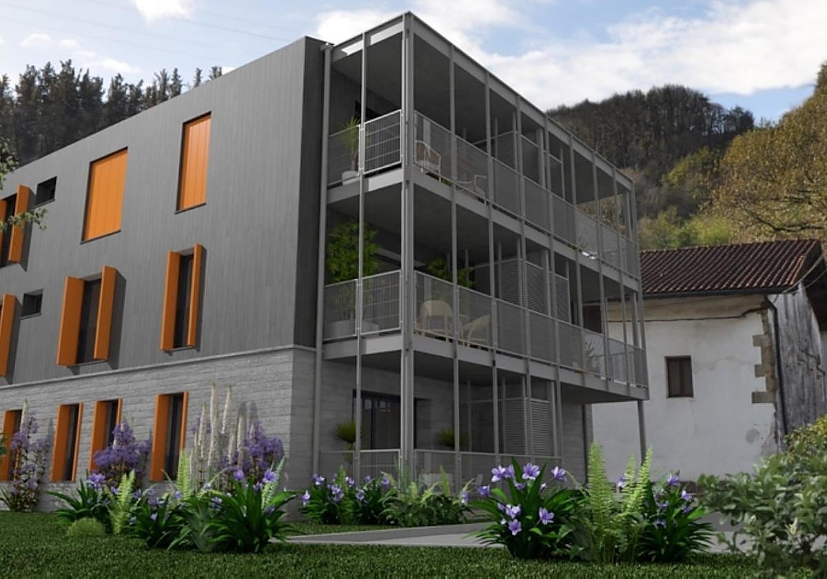 Fotomontaje de las viviendas que se proyectan en Arrazubi-berri.