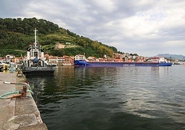 Un buque atraca en el Puerto de Pasaia.