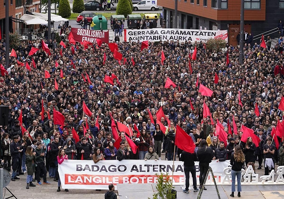 Manifestación de EHKS en el Primero de Mayo de este año por las calles de Bilbao.