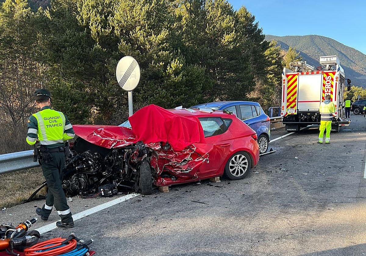 Estado en el que ha quedado uno de los vehículos implicados en el accidente.