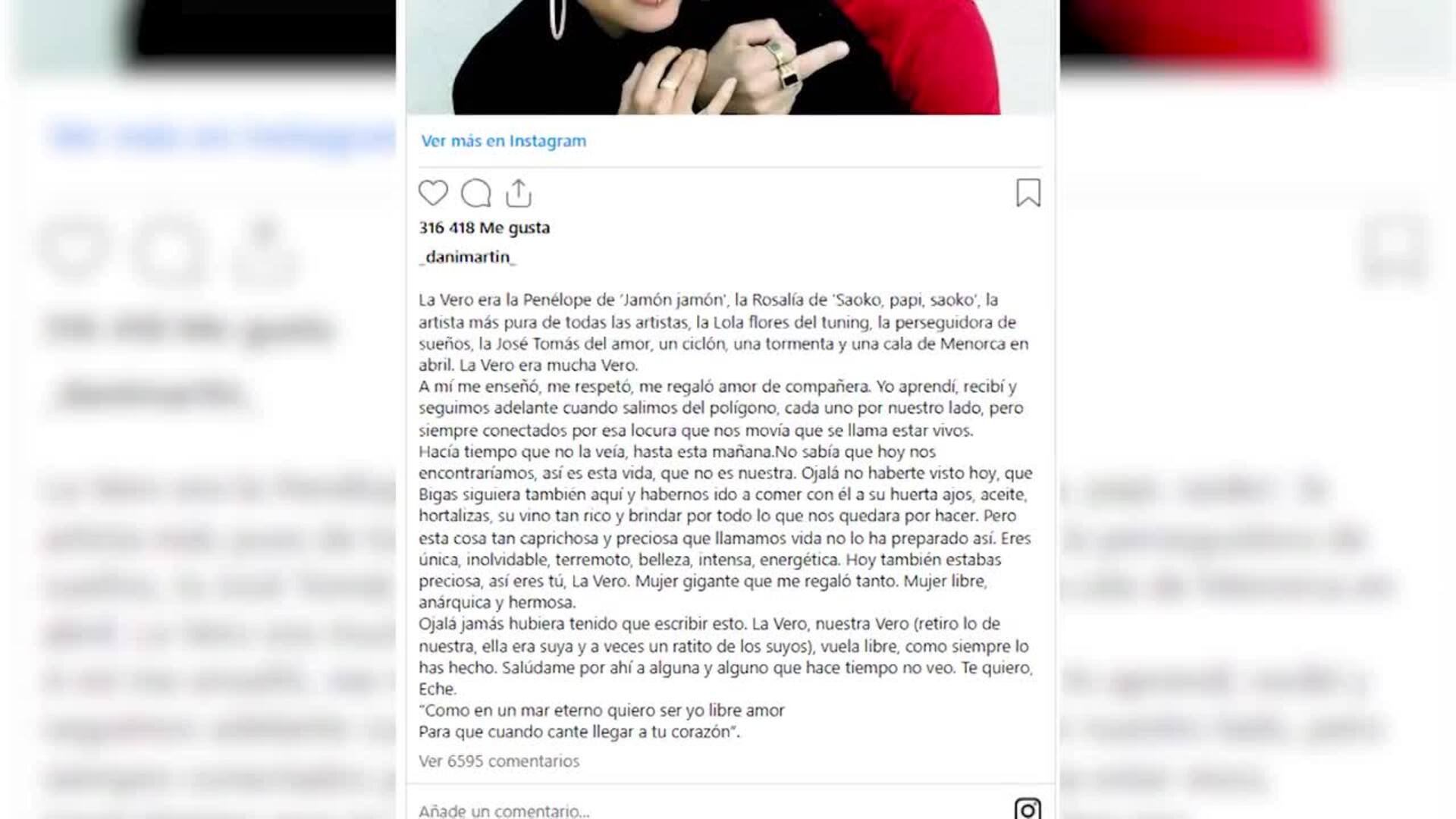 Dani Martín se despide de Verónica Echegui: "Salúdame por ahí a alguna que hace tiempo no veo"