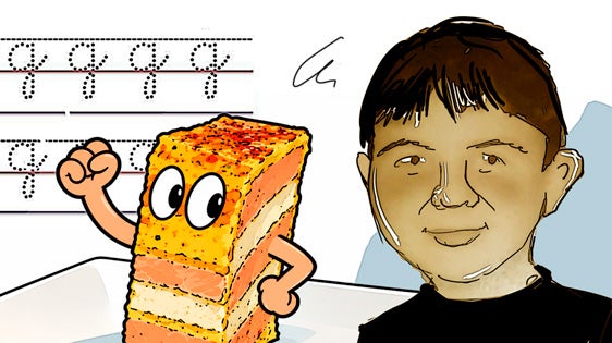 Martín Berasategui de niño: Imaginando ya su Milhojas caramelizado de foie, anguila y manzana y copiando mil veces la palabra «GARROTE»
