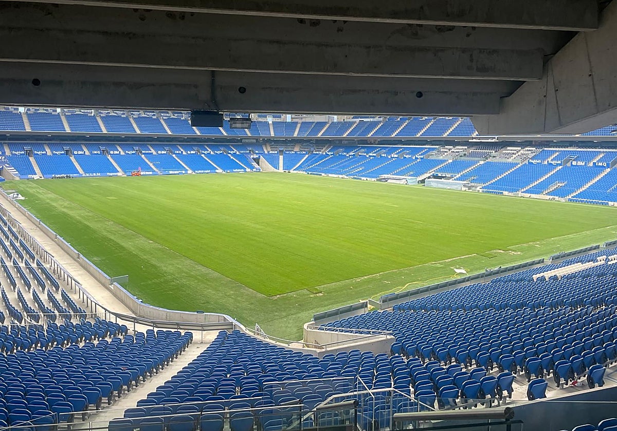 Anoeta ya luce su nuevo césped para esta temporada