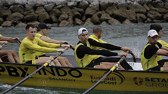 Ibai González, en un entrenamiento con Orio