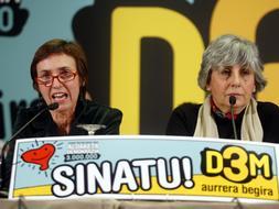 Las portavoces Itizair Lopategi y Amparo Lasheras, en la presentacion de la plataforma de la izquierda abertzale D3M el pasado 20 de enero. / Archivo
