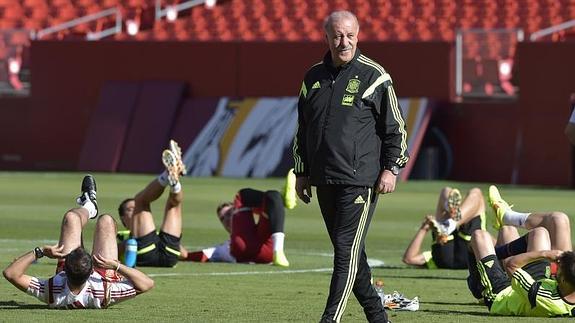 Del Bosque, en el entrenamiento 