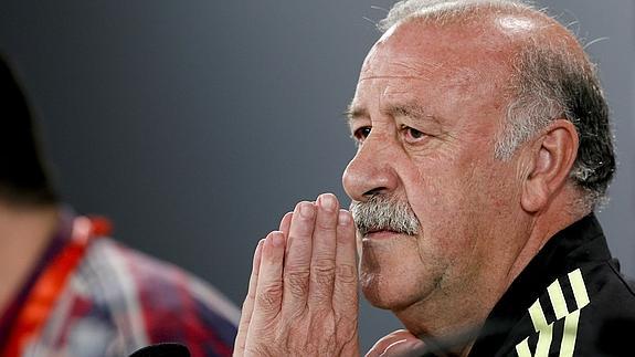 Del Bosque, durante la rueda de prensa. 