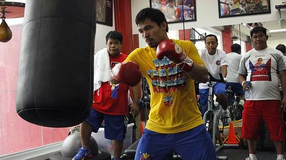 Pacquiao, en un entrenamiento.