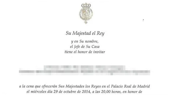 Nueva invitación de la Casa Real.