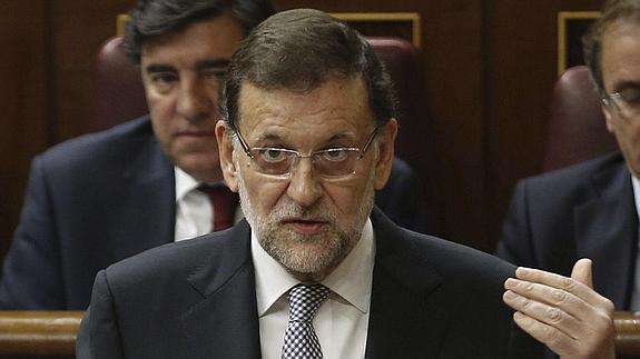 Mariano Rajoy, durante su intervención en el Congreso.