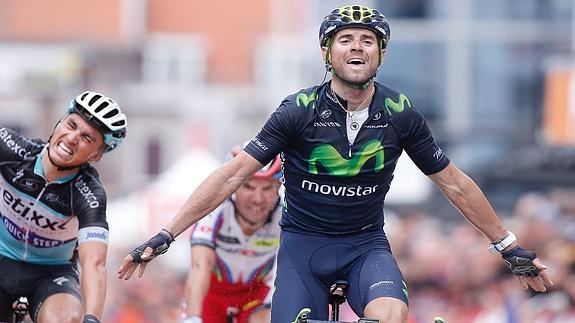 Alejandro Valverde celebra su victoria. EFE