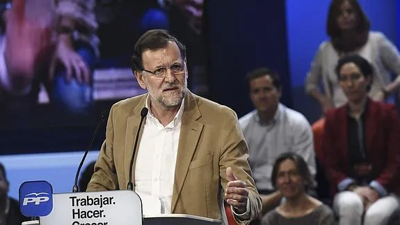 Rajoy, durante su intervención el pasado sábado en Toledo. 