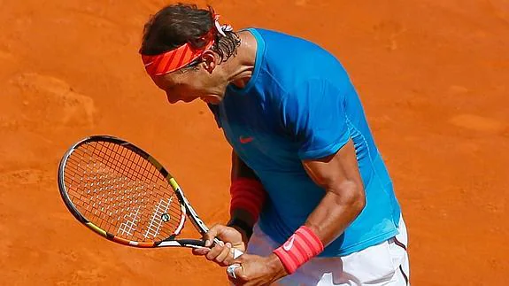 Nadal celebra un punto. 