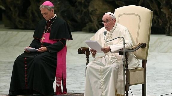 El Papa en la audiencia general de este miércoles.