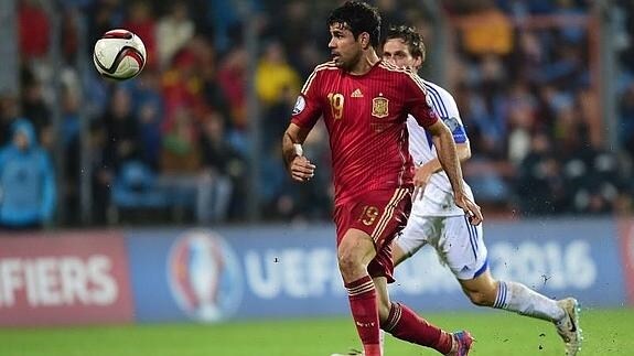 Diego Costa, en un partido con la selección española. 