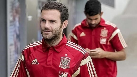 Juan Mata, con la selección española. 