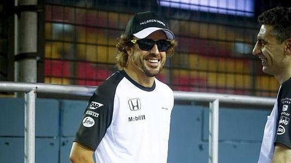 Fernando Alonso, en el circuito de Singapur. 