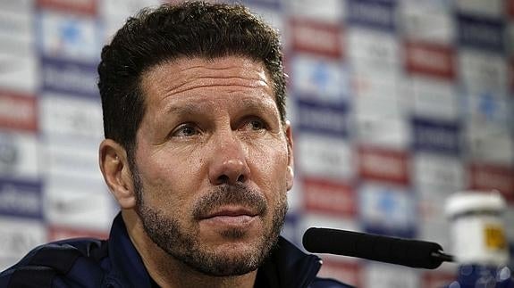 Simeone, en rueda de prensa. 