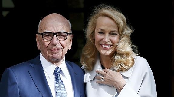 Rupert Murdoch y Jerry Hall. 