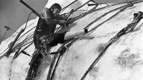 Gregory Peck, en el papel del capitán Acab, en 'Moby Dick'.