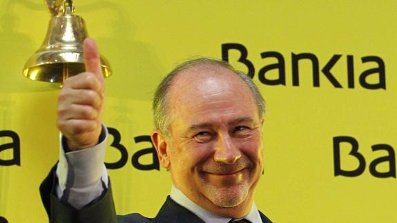 Rodrigo Rato, el día en que Bankia comenzó a cotizar en Bolsa. 