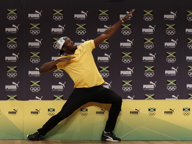 Usain Bolt, durante la rueda de prensa.