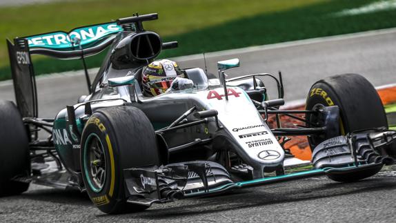 Lewis Hamilton, durante el GP de Italia. 